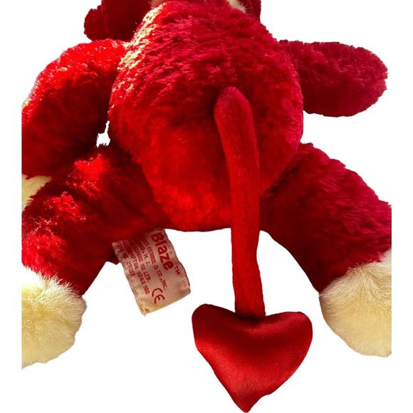 Valentine Devil Bear Russ Berrie Blaze Plush Stuffed Animal White & Red - Picture 7 of 10